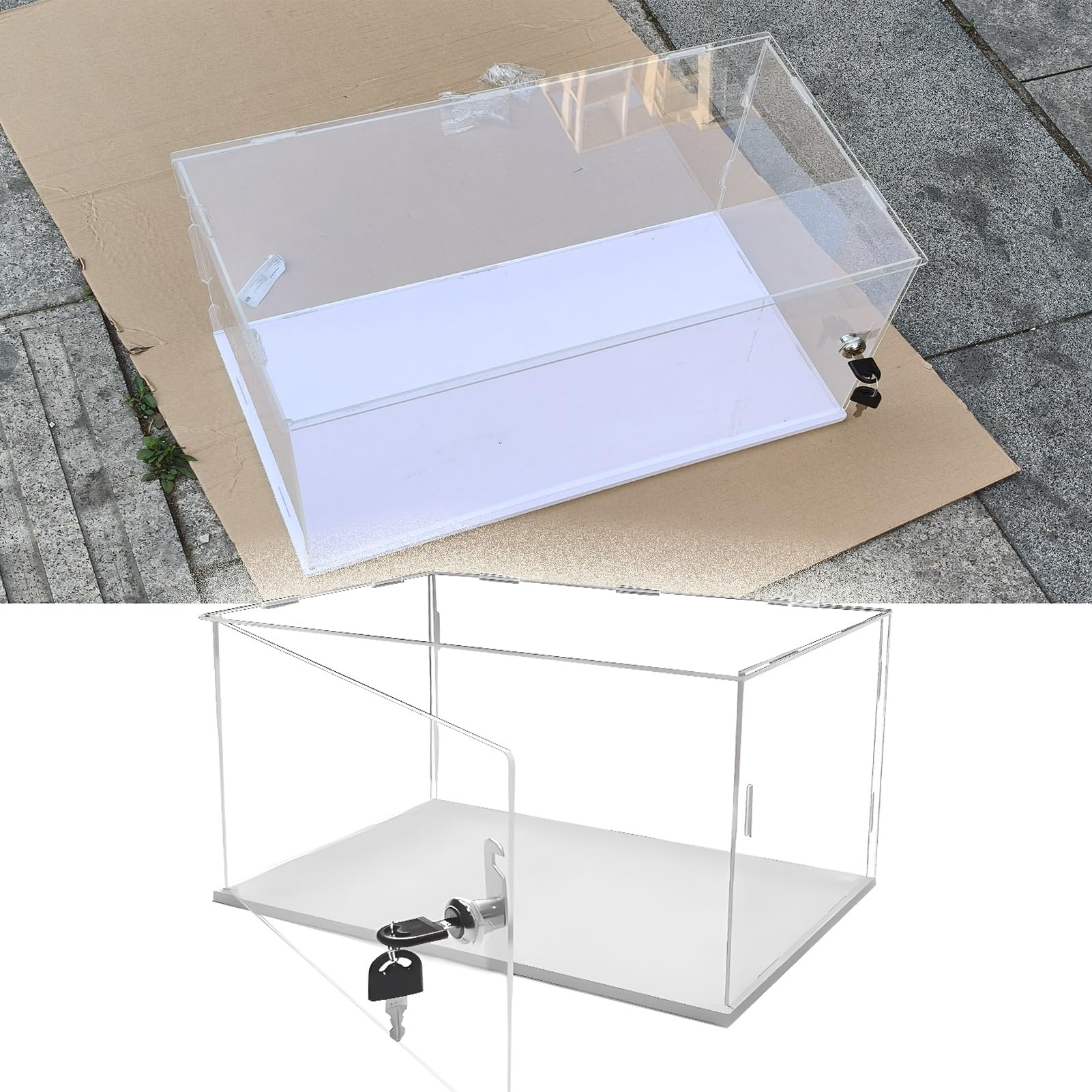 Amazon.co.jp: フィギュアケース 鍵付き透明アクリルショーケース